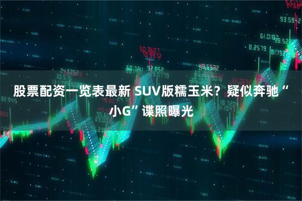 股票配资一览表最新 SUV版糯玉米？疑似奔驰“小G”谍照曝光